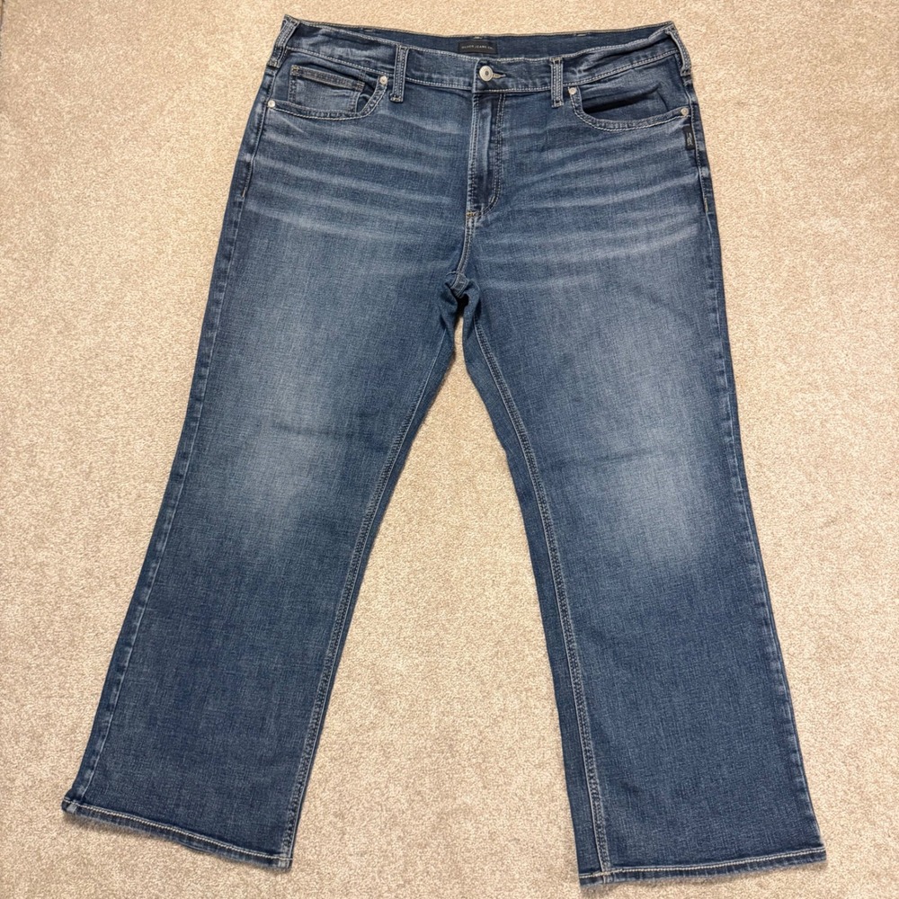 Silver Jeans Co Zac Jeans Mens 40x30 Blue Relaxed Straight Denim